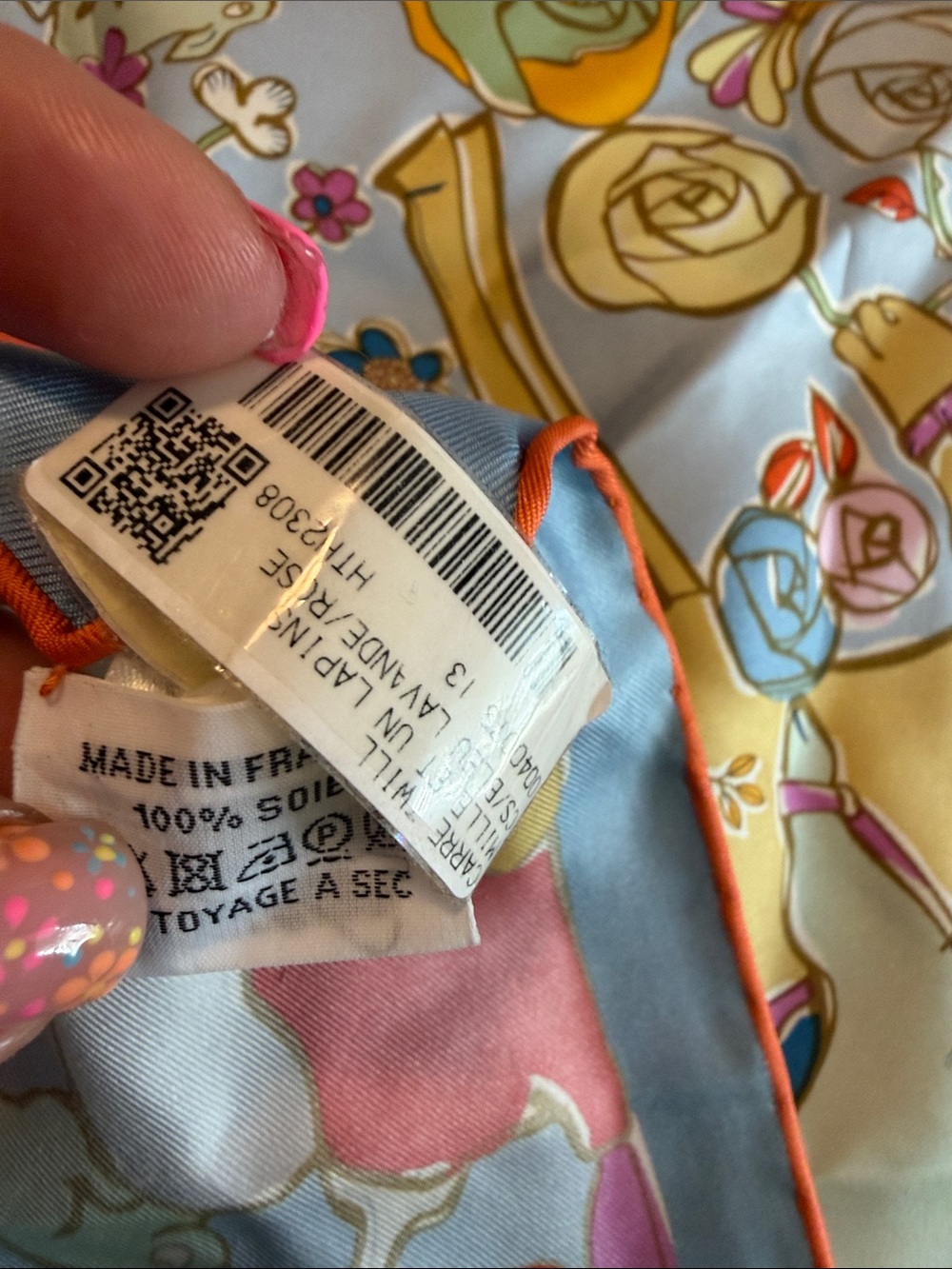 Hermes Multicolor Carousel Silk Scarf — Pastel Blue, Pink, Yellow, Gold Accents - Picture 11 of 13